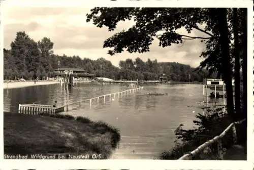 Ak Neustadt Oberschlesien, Strandbad Wildgrund