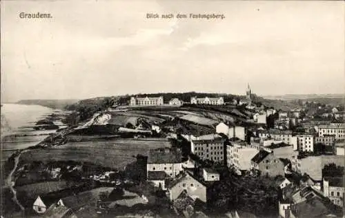 Ak Grudziądz Graudenz Westpreußen, Blick nach dem Festungsberg