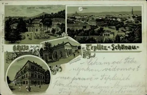 Mondschein Litho Teplice Teplitz Schönau Reg. Aussig, Neubad, Schlangenbad