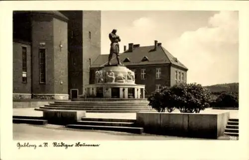 Ak Jablonec nad Nisou Gablonz an der Neiße Region Reichenberg, Rüdiger Brunnen