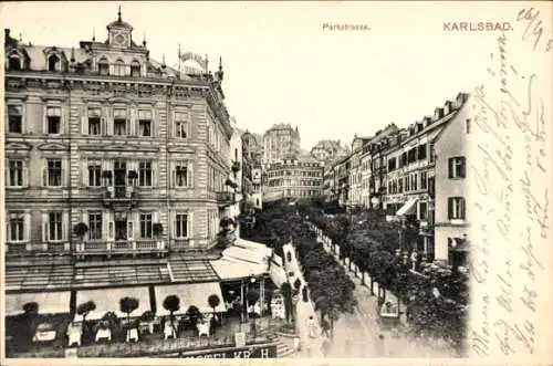 Ak Karlovy Vary Karlsbad Stadt, Parkstraße