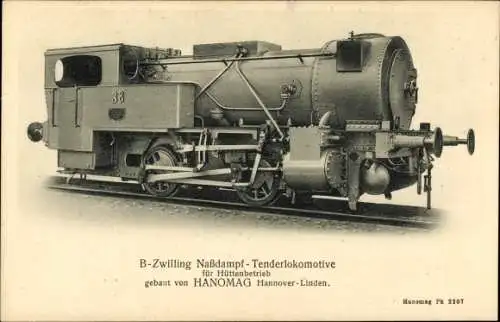 Ak B-Zwilling Nassdampf Kleinbahn Tenderlokomotive 38 für Hüttenbetrieb