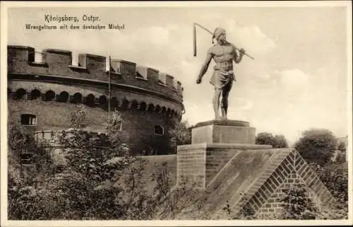 Ak Kaliningrad Königsberg Ostpreußen, Wrangelturm mit dem deutschen Michel