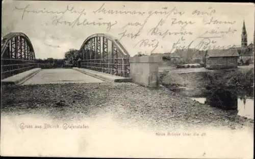 Ak Illkirch Graffenstaden Grafenstaden Elsass Bas Rhin, Neue Brücke