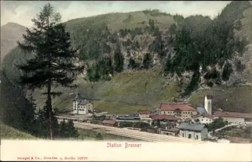 Ak Brenner Tirol, Station Brenner, Bahnhof