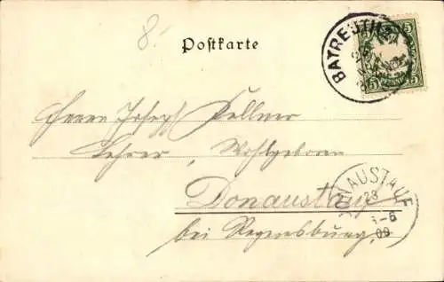 Ak Bayreuth in Oberfranken, Markt, Brunnen