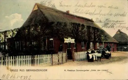 Ak Grambkermoor Burglesum Hansestadt Bremen, Gasthaus Unter den Linden, Sommergarten