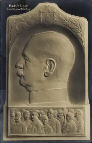 Ak Friedrich August, Großherzog von Oldenburg, Reliefplastik