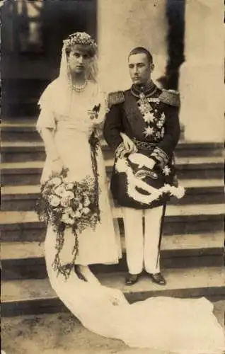 Foto Ak Friedrich von Hohenzollern und Margarete von Sachsen, Trauung