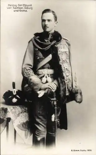 Ak Herzog Carl Eduard von Sachsen-Coburg-Gotha in Uniform