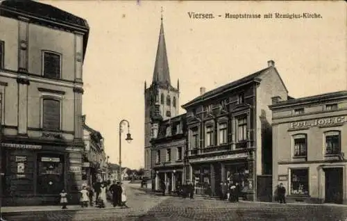 Ak Viersen in Nordrhein Westfalen, Hauptstraße, Remigius-Kirche