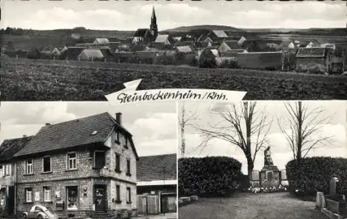 Ak Stein Bockenheim in Rheinhessen, Gesamtansicht, Denkmal