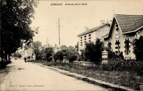 Ak Gémozac Charente Maritime, Avenue de la Gare