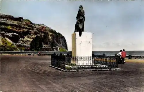 Ak Saint Denis Reunion, Roland Garros Statue, Denkmal