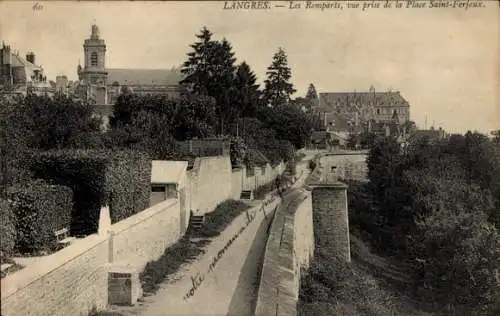 Ak Langres Haute Marne, Les Remparts