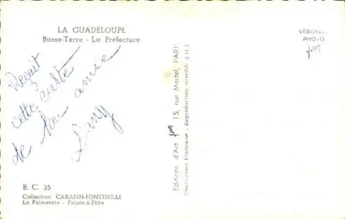 Ak Basse Terre Guadeloupe, Präfektur