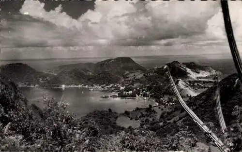 Ak Guadeloupe, Les Saintes, Terre de Haut, Panorama und Cactus Candle