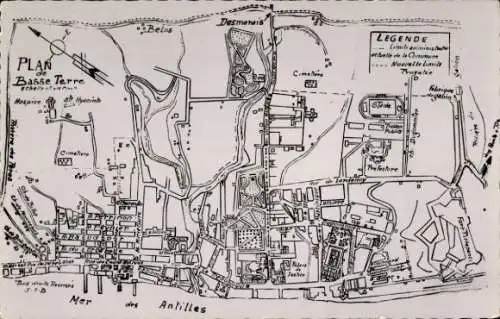 Ak Basse Terre Guadeloupe, Stadtplan