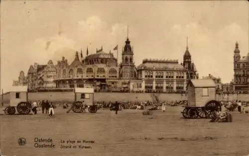 Ak Ostende Ostende Westflandern, der Strand von Kursaal