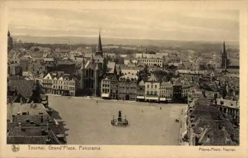 Ak Tournai Wallonien Hennegau, Grand'Place, Panorama