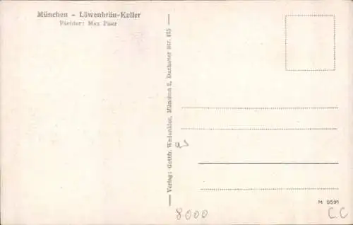 Ak München Bayern, Innenansicht Löwenbräu-Keller