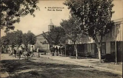 Ak Orléansville Ech Cheliff Algerien, Rue de Rome