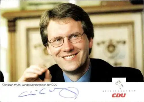Autogrammkarte Christian Wulff, Landesvorsitzender der CDU