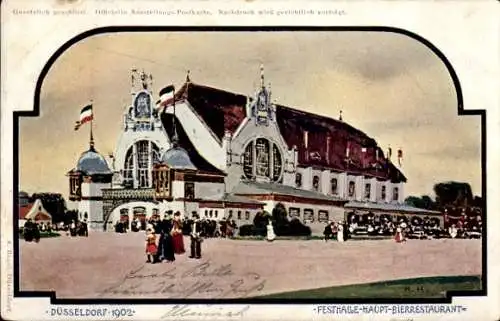 Ak Düsseldorf am Rhein, Industrie und Gewerbeausstellung 1902, Festhalle, Haupt-Bierrestaurant