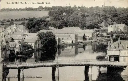 Ak Sablé sur Sarthe, Les Grands Ponts