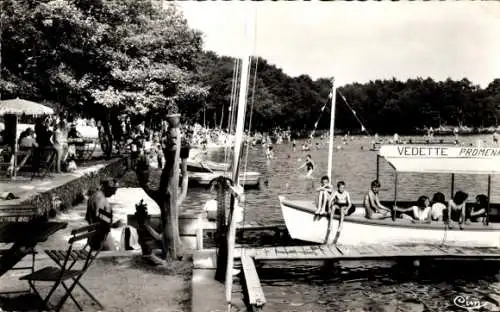 Ak Sillé Plage Sillé le Guillaume Sarthe, Strand, Bootsanleger