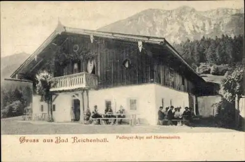 Ak Nonn Bad Reichenhall in Oberbayern, Padinger Alm, Hohenstaufen, Personen