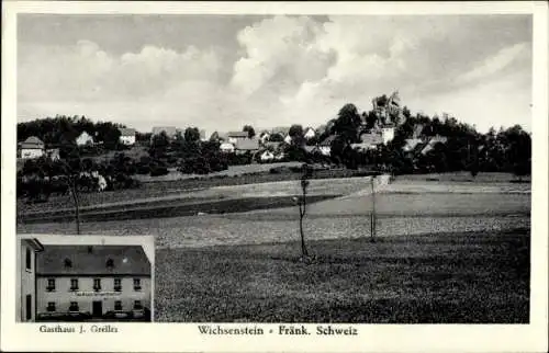 Ak Wichsenstein Gößweinstein in Oberfranken, Gesamtansicht, Gasthaus J. Greller