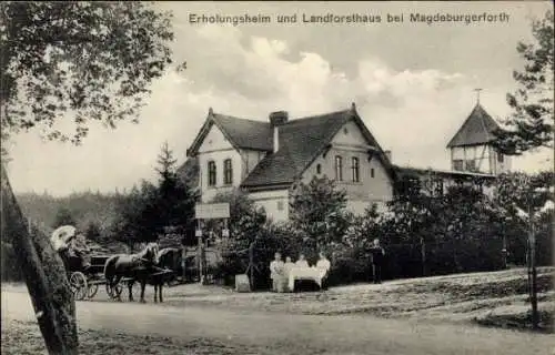 Ak Magdeburgerforth Möckern im Jerichower Land, Erholungsheim, Landforsthaus