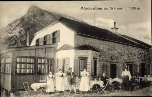 Ak Ramsau im Berchtesgadener Land Oberbayern, Watzmannhaus, Münchnerhaus am Watzmann