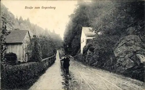 Ak Deggendorf im Bayerischen Wald Niederbayern, Straße zum Geyersberg