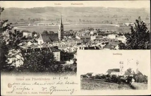 Ak Pfarrkirchen in Niederbayern, Gesamtansicht, Kirche, Gartlberg, Wallfahrtskirche