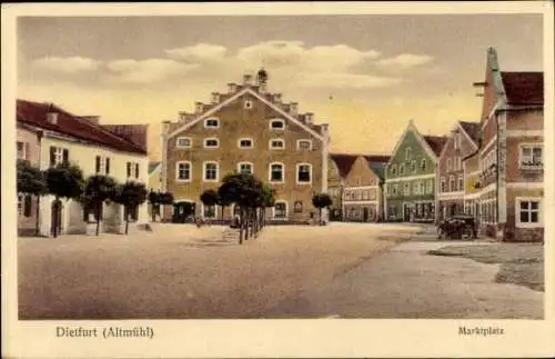 Ak Dietfurt an der Altmühl Oberpfalz, Marktplatz