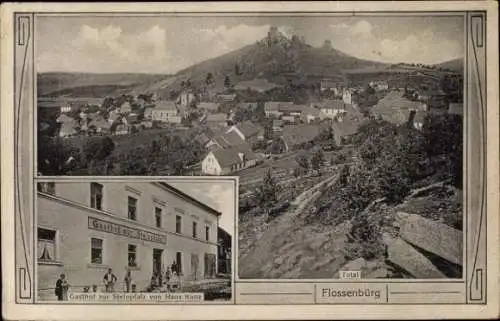 Ak Flossenbürg in der Oberpfalz, Gesamtansicht, Gasthof zur Steinpfalz