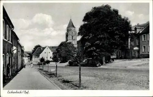 Ak Eschenbach in der Oberpfalz Bayern, Teilansicht, Kirchturm