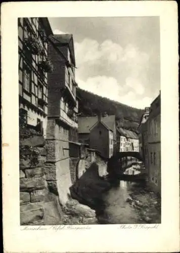 Ak Monschau Montjoie in der Eifel, Rur, Brücke