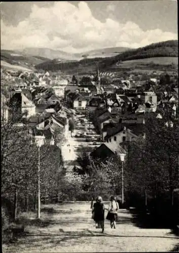 Ak Meschede im Sauerland, Hennesee, Totalansicht, Passanten