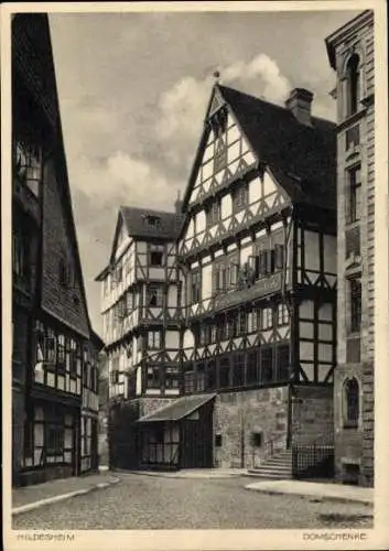 Ak Hildesheim in Niedersachsen, Domschenke, Fachwerkhäuser