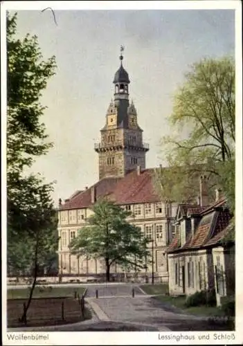 Ak Wolfenbüttel in Niedersachsen, Lessinghaus, Schloss