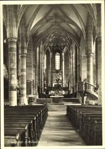 Ak Schwäbisch Hall in Württemberg, St. Michaeliskirche, Innenraum, Altar