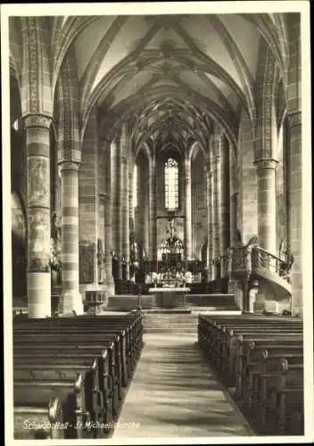 Ak Schwäbisch Hall in Württemberg, St. Michaeliskirche, Innenraum, Altar