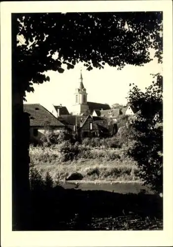 Ak Creglingen an der Tauber, Teilansicht, Kirche