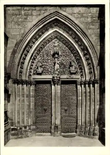 Ak Marburg an der Lahn, Elisabethkirche, West-Portal