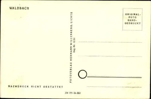 Ak Waldbach Bretzfeld in Württemberg, Teilansicht, Bach