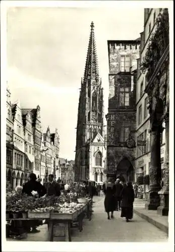 Ak Münster in Westfalen, Prinzipalmarkt, Lambertikirche