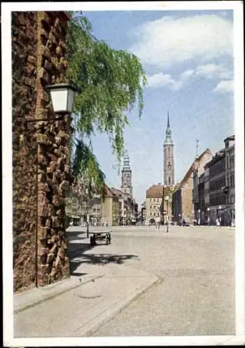 Ak Görlitz in der Lausitz, Obermarkt, Leninplatz, Dreifaltigkeitskirche, altes Augustinerkloster